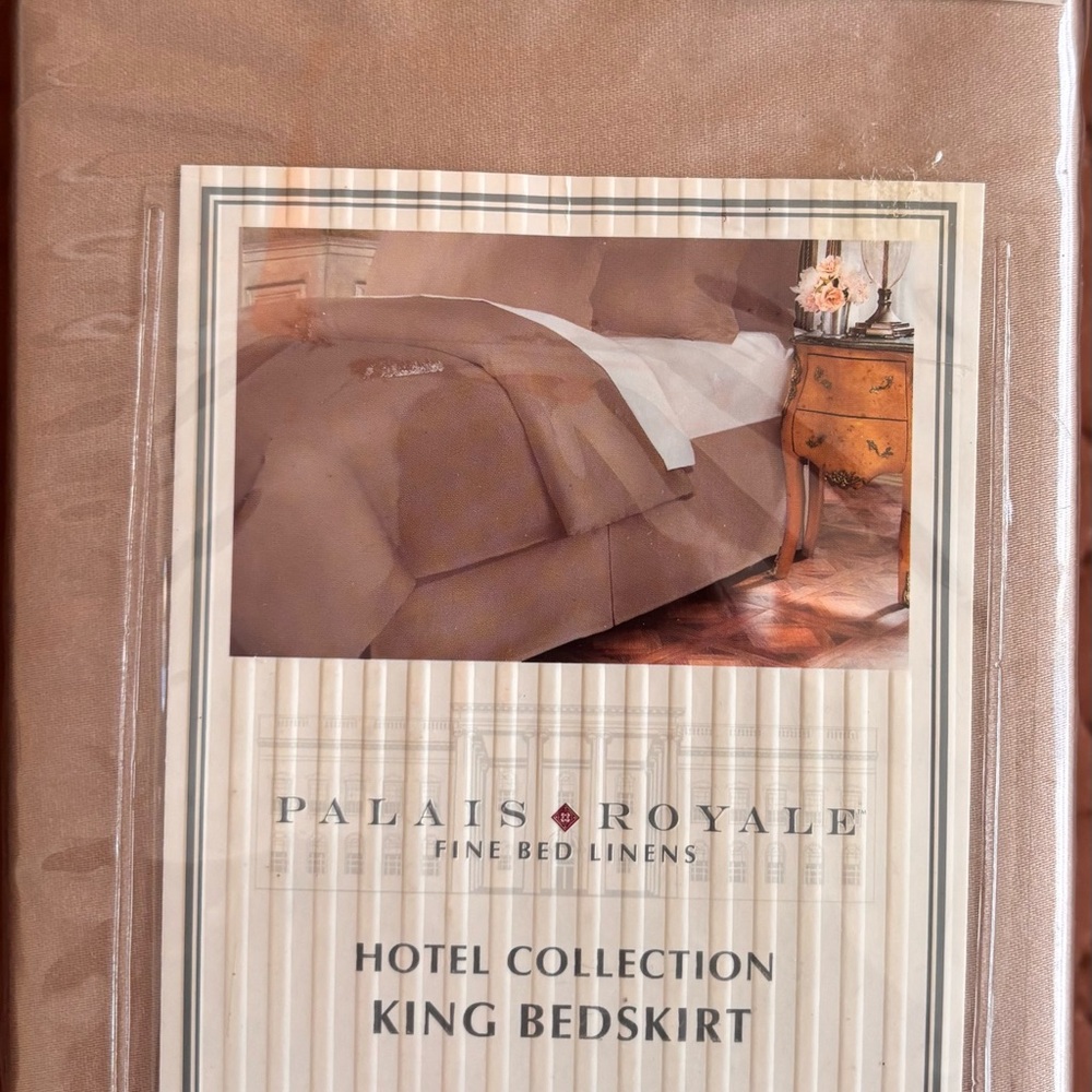 Tan King Bed Skirt with Luxurious Texture